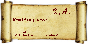 Komlóssy Áron névjegykártya