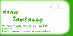 aron komlossy business card